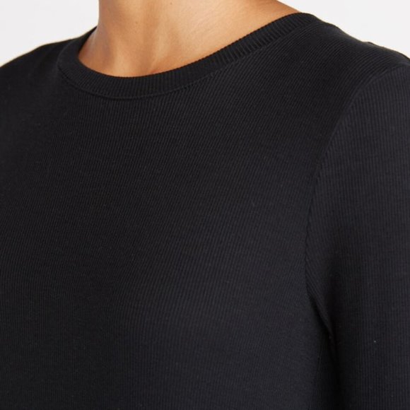 Marine Layer Tinley Tulip Back Top in Black Rib - Picture 4 of 5